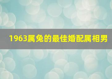 1963属兔的最佳婚配属相男