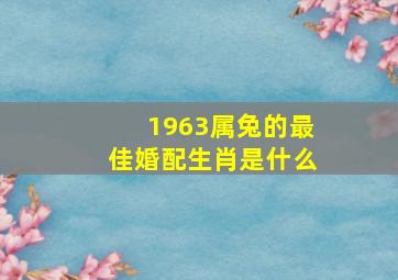 1963属兔的最佳婚配生肖是什么