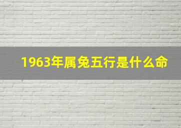 1963年属兔五行是什么命