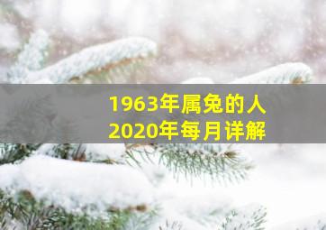 1963年属兔的人2020年每月详解