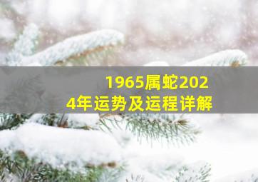 1965属蛇2024年运势及运程详解