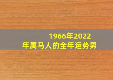 1966年2022年属马人的全年运势男