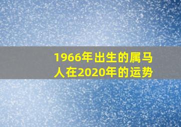 1966年出生的属马人在2020年的运势