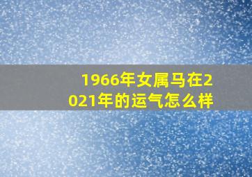 1966年女属马在2021年的运气怎么样