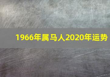 1966年属马人2020年运势