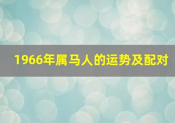 1966年属马人的运势及配对