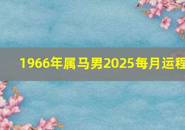 1966年属马男2025每月运程