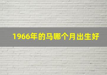 1966年的马哪个月出生好