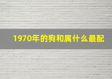 1970年的狗和属什么最配