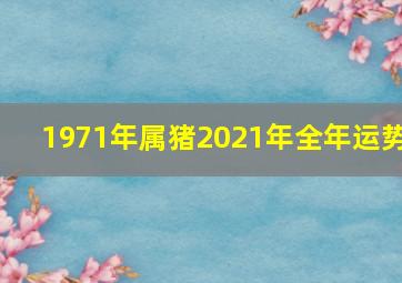 1971年属猪2021年全年运势