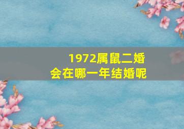 1972属鼠二婚会在哪一年结婚呢