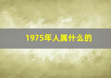 1975年人属什么的