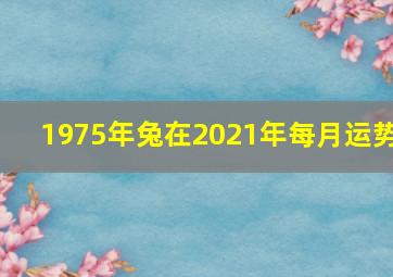 1975年兔在2021年每月运势