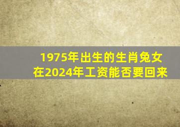 1975年出生的生肖兔女在2024年工资能否要回来