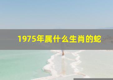 1975年属什么生肖的蛇