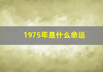 1975年是什么命运