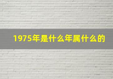 1975年是什么年属什么的