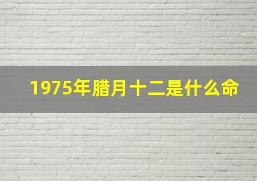 1975年腊月十二是什么命