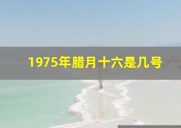 1975年腊月十六是几号