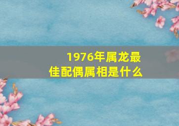 1976年属龙最佳配偶属相是什么