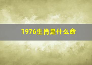 1976生肖是什么命