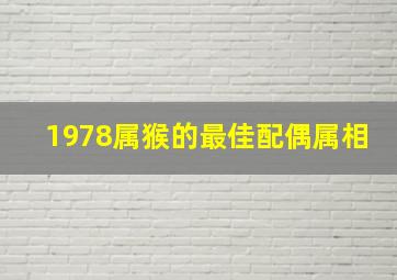 1978属猴的最佳配偶属相