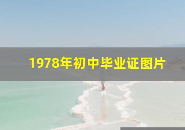 1978年初中毕业证图片