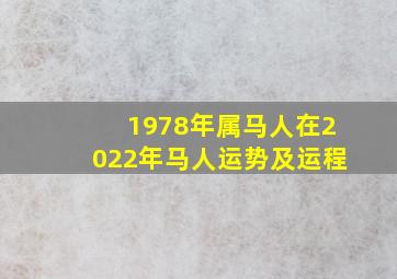 1978年属马人在2022年马人运势及运程