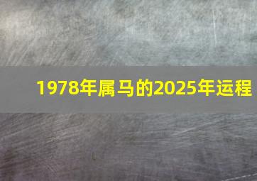 1978年属马的2025年运程