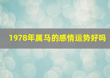 1978年属马的感情运势好吗