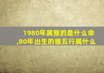 1980年属猴的是什么命,80年出生的猴五行属什么