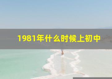 1981年什么时候上初中