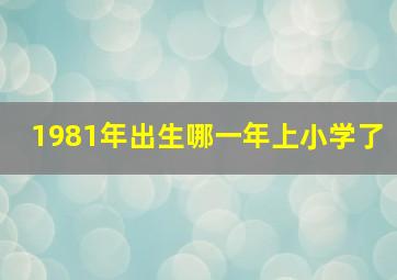 1981年出生哪一年上小学了