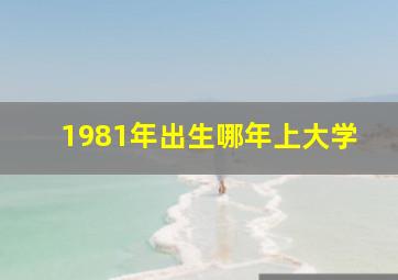 1981年出生哪年上大学