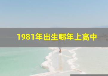 1981年出生哪年上高中