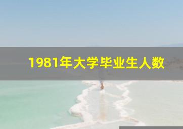 1981年大学毕业生人数