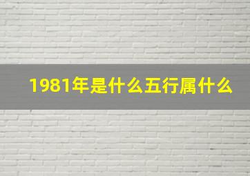 1981年是什么五行属什么