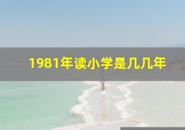 1981年读小学是几几年