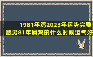 1981年鸡2023年运势完整版男81年属鸡的什么时候运气好