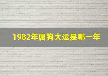 1982年属狗大运是哪一年