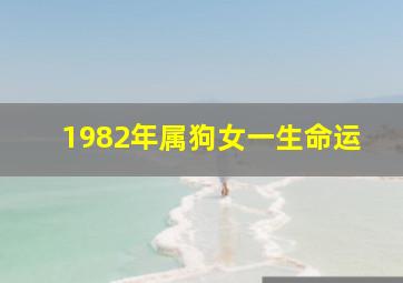 1982年属狗女一生命运