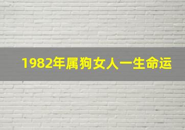 1982年属狗女人一生命运