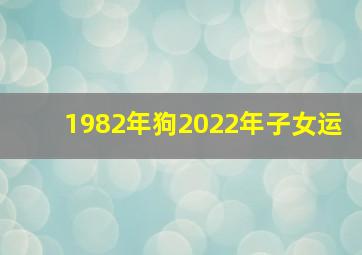 1982年狗2022年子女运