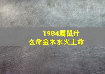 1984属鼠什么命金木水火土命