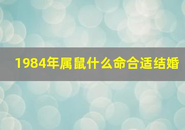 1984年属鼠什么命合适结婚