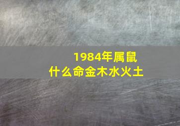 1984年属鼠什么命金木水火土