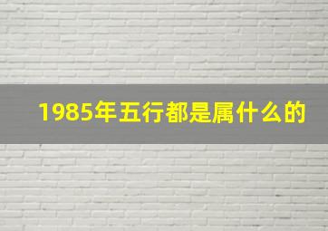 1985年五行都是属什么的