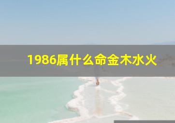 1986属什么命金木水火