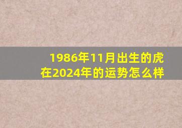 1986年11月出生的虎在2024年的运势怎么样