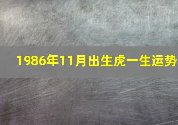 1986年11月出生虎一生运势